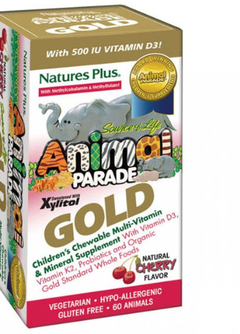Nature's Plus Animal Parade Gold 60 Chewable Tabs Cherry Natures Plus (256722038)