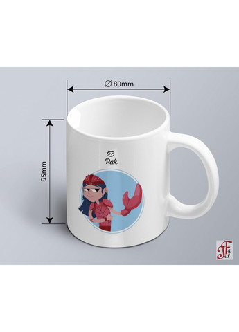 Чашка с шуточным принтом знак зодіака Рак (02010104040) ЗаСвіт (261255659)