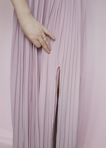 Розовое праздничный платье вечернее макси плисе пыльная роза плиссированное Tfnc однотонное