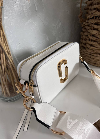Стильна маленька сумочка з лого Marc Jacobs White/Gold Vakko (260329402)