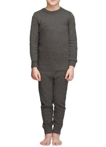 Комплект набор детское термобелье термоодежда костюм кофта кальсоны для холодной погоды рост 128 (475379-Prob) Серый Unbranded (266693826)