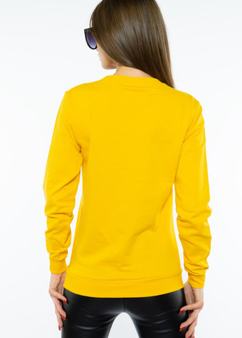 Свитшот женский с принтом на груди (Желтый) Time of Style - крой однотонный желтый кэжуал полиэстер - (261922230)