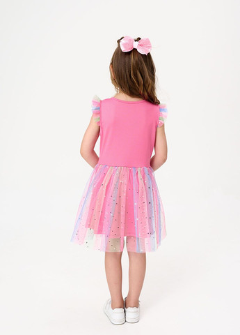 Малиновое платье для девочки малиновое, радуга + сумочка в подарок Yumster (260006877)