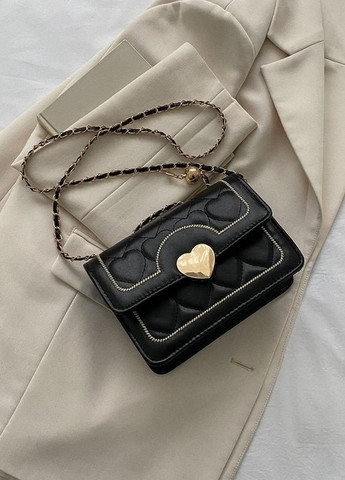 Жіноча класична сумка крос-боді на цепочці чорна No Brand (273232533)