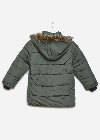 Оливкова (хакі) зимня куртка дитяча зимова для хлопчика кольору хакі Let's Shop