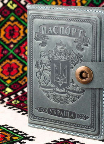 Шкіряна обкладинка для паспорта Villini 001 Сіро-блакитний Martec (258961184)