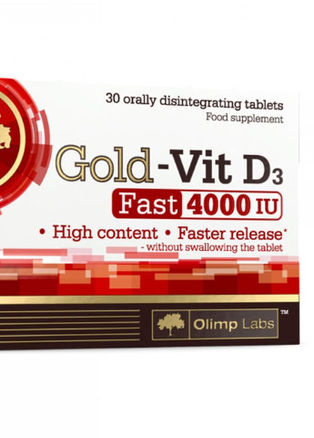 Olimp Nutrition Gold-Vit D3 4000 Fast 30 Tabs Olimp Sport Nutrition (256720696)