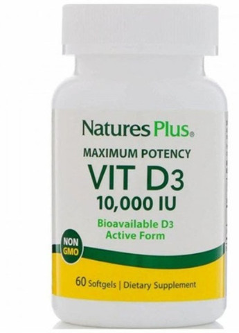 Nature's Plus Vitamin D3 10.000 IU 60 Caps Natures Plus (256725541)
