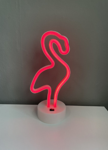 Настільний декоративний неоновий світильник-нічник Фламінго (29,5х14,5 см, USB або батареї) - Червоний Forus neon decoration lamp (257033357)