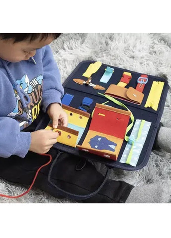 Развивающая обучающая интерактивная деревянная доска бизиборд для детей малышей 28х33х2 см (475464-Prob) В сумке Unbranded (267813458)
