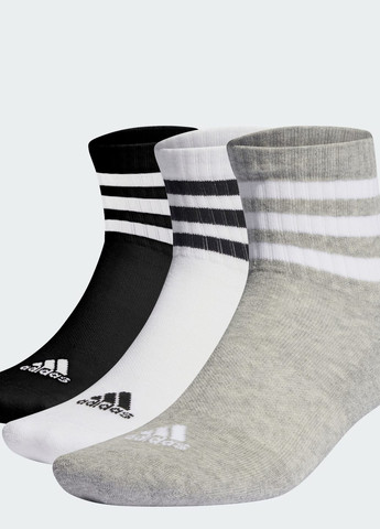 Три пары носков 3-Stripes Cushioned Sportswear Mid-Cut adidas (260167730)