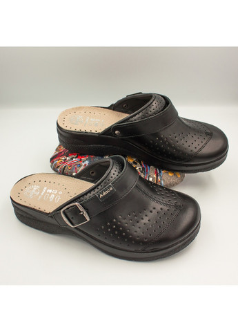 Черные тапочки сабо женские 812sr Adaco