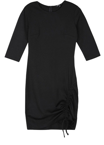Черное кэжуал платье женское черное баллон Let's Shop однотонное