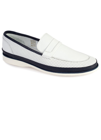 Белые повседневные туфли мужские бренда 9200122_(1) ModaMilano без шнурков