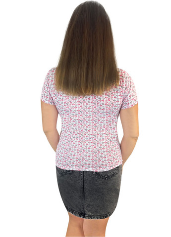 Рожева всесезон футболка жіноча кулір з коротким рукавом Жемчужина стилей 1392