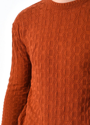 Теракотовий демісезонний светр чоловічий однотонний теракотового кольору пуловер Let's Shop