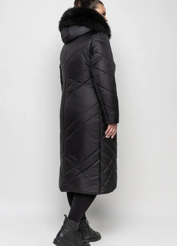 Чорна зимня жіноча куртка великого розміру зимова SK