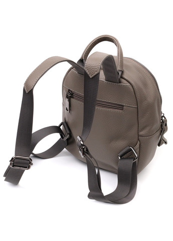 Женский компактный стильный рюкзак из натуральной кожи 22435 Серый Vintage (276457547)