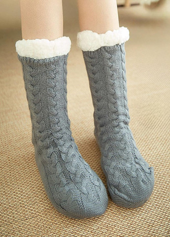 Тёплые носки женские махра универсальные / махровые высокие носки женские Эко мех Размер 35-40 9183 Серый 68968 DobraMAMA (266824742)