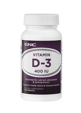 Vitamin D3 400 IU 100 Tabs GNC (256725027)