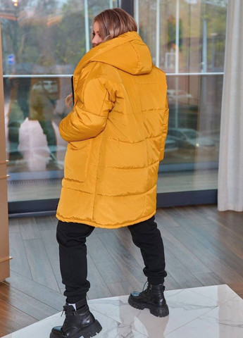 Гірчична жіноча тепла куртка колір гірчичний р.54/56 445000 New Trend
