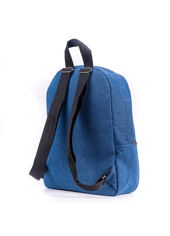 Жіночий джинсовий невеликий рюкзак синього кольору міський повсякденний з чорними ручками 8 літрів No Brand (258653583)