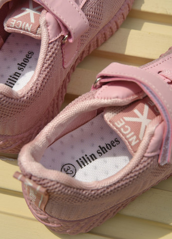 Розовые демисезонные кроссовки детские девочка розового цвета Let's Shop