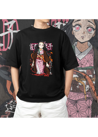 Чорна футболка з принтом клинок розсікаючий демонів - незуко 3 No Brand