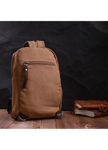 Практичний рюкзак для чоловіків із щільного текстилю 22183 Коричневий Vintage (267948737)