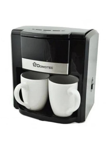 Капельная кофеварка с двумя чашками для приготовления кофе или чая MS-0708 Black 500W Domotec (260134078)