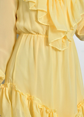 Жовтий кежуал сукня жіноча шифонова жовтого кольору балон Let's Shop однотонна