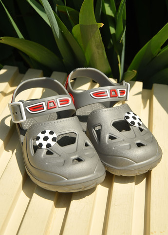 Серые пляжные сандали детские пена для мальчика серого цвета Let's Shop с ремешком