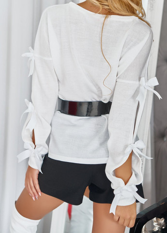 Белый светри кокетливий светр із бантиками (ут000060795) Lemanta