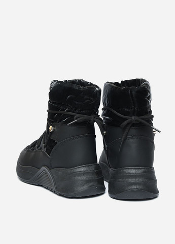 Зимние ботинки женские зима черного цвета дезерты Let's Shop без декора тканевые