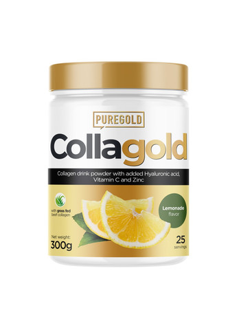 Коллаген с Гиалуроновой Кислотой Beef and Fish CollaGold - 300г Pure Gold Protein (269713208)