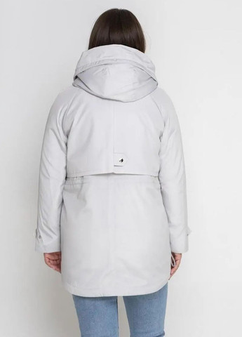 Светло-серая зимняя зимняя куртка женская большого размера SK