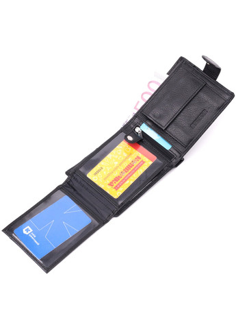 Интересный бумажник с блоком под документы из натуральной кожи 22480 Черный st leather (278001028)