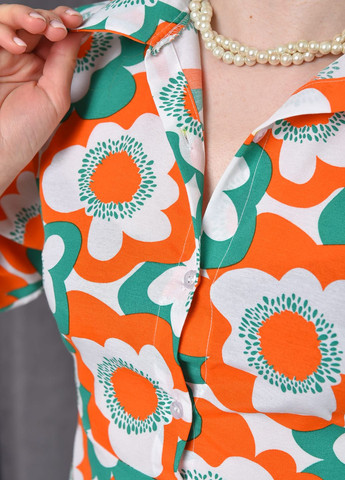 Оранжевое кэжуал платье женское летнее цветочный принт в греческом стиле Let's Shop с цветочным принтом