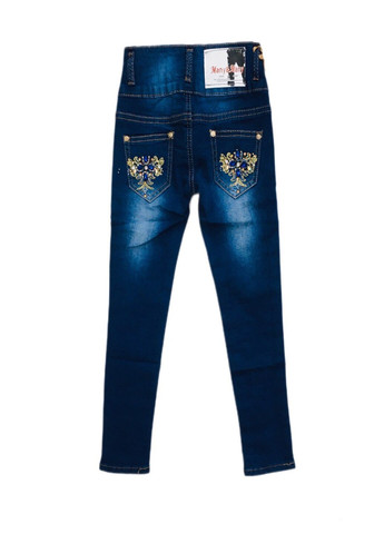 Синие демисезонные джинсы для девочки Many&Many