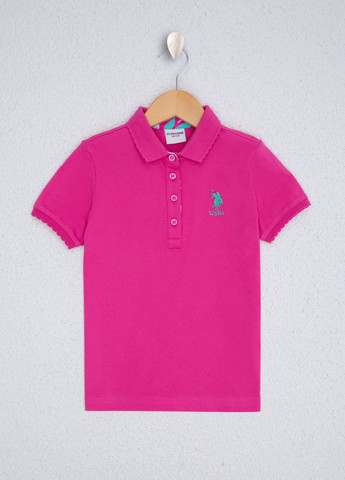 Кислотно-розовая детская футболка-футболка u.s/ polo assn. на девочку для девочки U.S. Polo Assn.