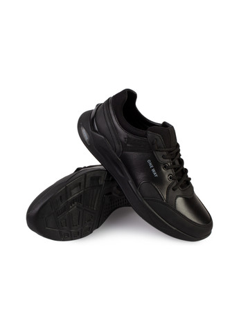 Черные демисезонные кроссовки мужские бренда 9200330_(1) One Way