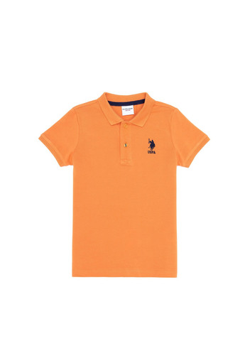 Оранжевая футболка поло u.s.polo assn на мальчика U.S. Polo Assn.