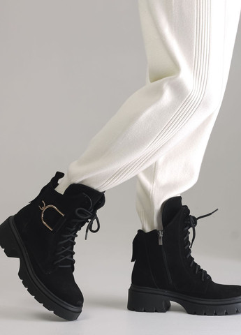 Зимние ботинки зимние черные замша Teona из натуральной замши