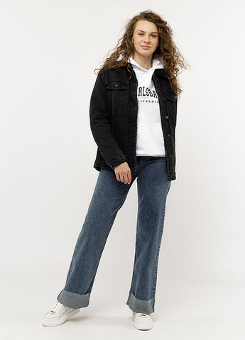 Темно-сіра зимня жіноча джинсова куртка колір темно-сірий цб-00228217 ELCIDO