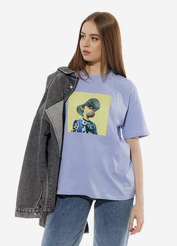 Бузкова літня жіноча футболка оверсайз колір бузковий цб-00219231 Yuki