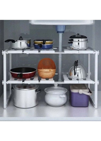 Унівкрсальна регульована полиця для зберігання Kitchen Rack розсувний органайзер для кухонного приладя 38-70 см Idea (272795981)