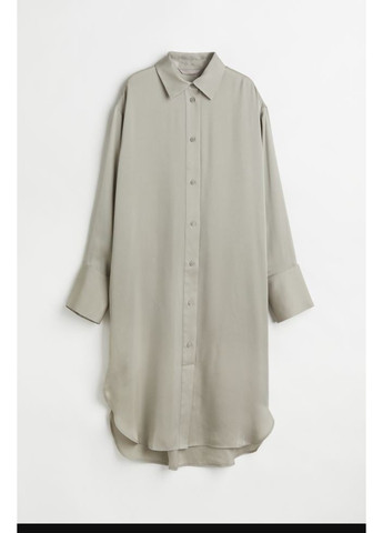 Серое повседневный женское платье рубашка свободного кроя (10214) 34 серая H&M