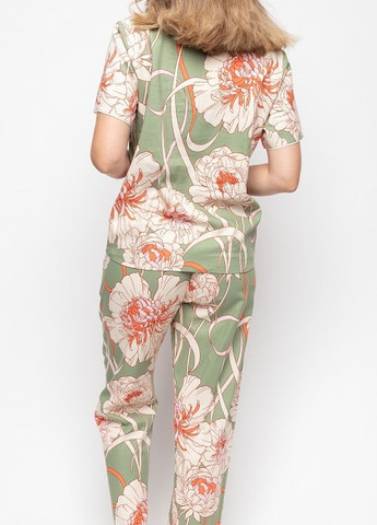 Зеленая всесезон женская пижама 9582-9583 кофта + брюки Cyberjammies Sage