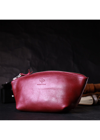 Удобная женская кожаная косметичка 16792 Бордовый Grande Pelle (267927741)