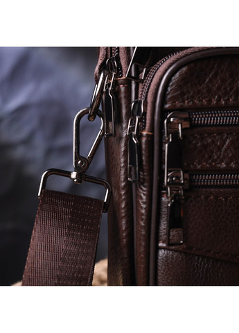 Практичная мужская сумка кожаная 21274 Коричневая Vintage (258267931)